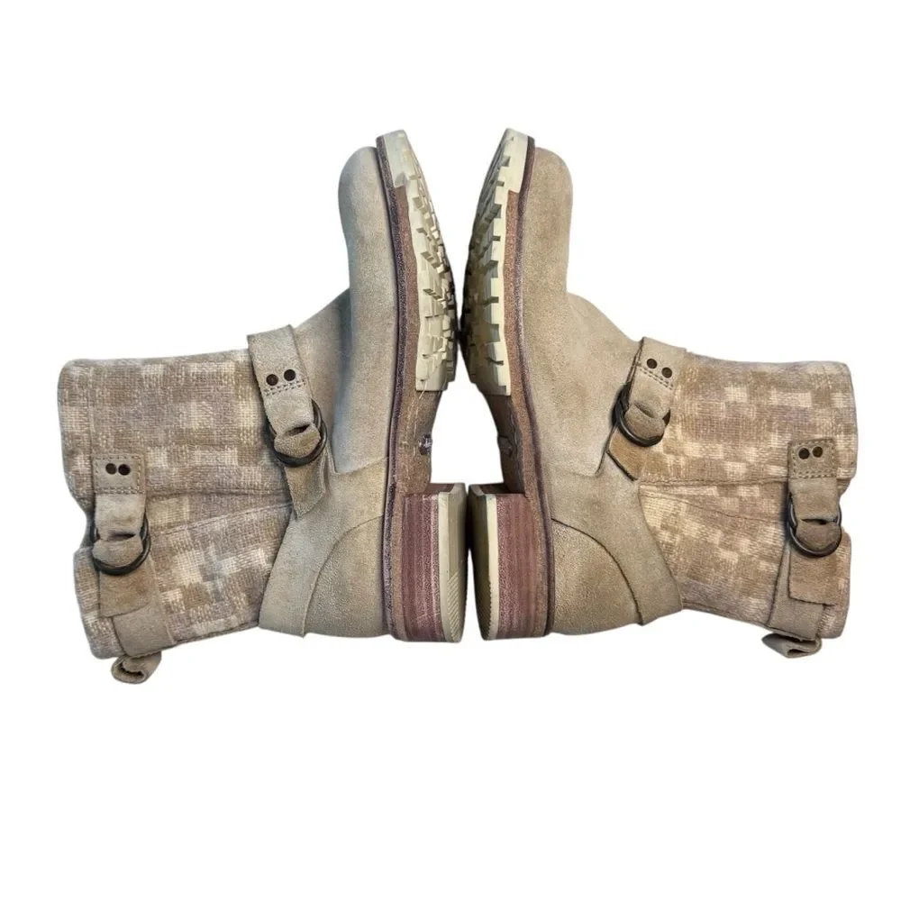 Woolrich Wool Lining Baltimore Harness Ankle Boots Tan Suede Outer Size 9